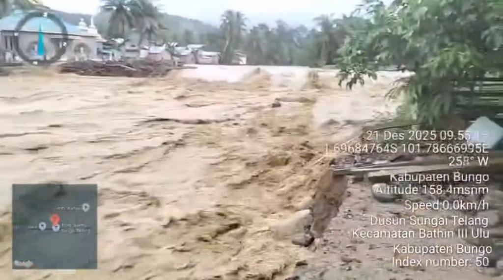 Hulu Jambi Mulai Banjir, Warga di Desa Sungai Talang Khawatir dengan Maraknya Penambangan Emas Ilegal