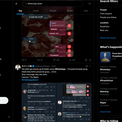 WhatsApp Down Malam Ini, Pengguna di Indonesia Ramai-Ramai Keluhkan Gangguan